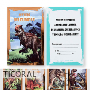 INVITACION TODA OCASION DINOSAURIO 6 x 10